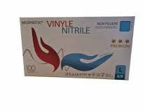 MEDIPROTEC boite 100 gants VINYLE NITRILE non poudré bleu taille L