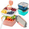 3Stück Bento Box Lunch-Behälter,Auslaufsichere Brotdose Salatbehälter mit 3 Fächer Besteck,Brotzeitbox für Kinder Erwachsene,Brotbüchse für Mikrowellen und Spülmaschinen 1500ML/1100ML Wiederverwendbar
