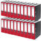 VON Leitz 5er Pack Ordner A4, 100 % Recyclingkarton, 80 mm Rückenbreite, Für 600 Blatt, Marmoriert, Blauer Engel & FSC-zertifiziert, Für Schule, Studium & Haushalt, Rot, 10531025