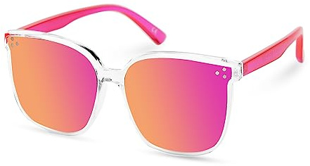 Aofalbe Kids Sunglasses, Mirrored Flexible Sunglasses for Girls & Boys Toddler, UV400 Pink