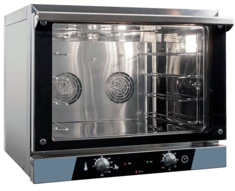 MBH - Horno convección eléctrico GN1/1 y 48X34. En acero Inox con puerta de doble cristal, luz interior, con 4 bandejas en dotación (M.Plus)
