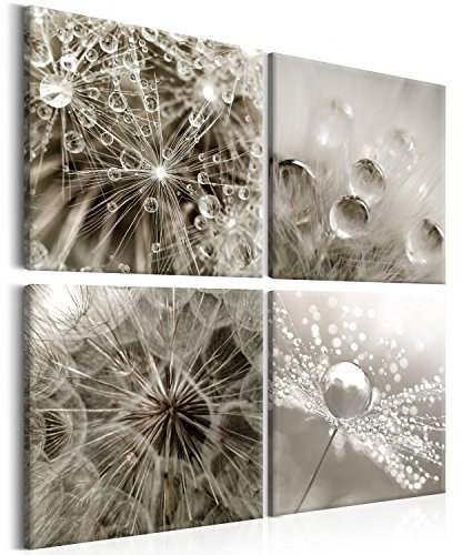 murando Akustikbilder Set Pusteblume 4 Teilig je Akustikschaum Hochleistungsschallabsorber Schallschutz Leinwand Wandbild Raumakustik Schalldämmung b-C-0173-b-l