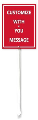 Horienteeon Aggiungi il tuo messaggio, cartello personalizzabile con paletto, cartello da cortile personalizzabile, robusto cartello in alluminio antiruggine, targa dichiarazione per uso esterno