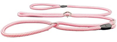 No More Pulling! Anti Pull Lead Field Figure 8 / Halter/Head Collar One Size Fits All Super Soft Braided Nylon Comfortable Make Your Walks More Enjoyable -Instructions Included (Pink)