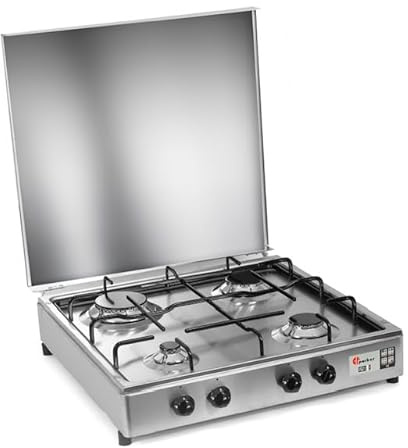 Parker Fornello 4 fuochi a gas Gpl Acciaio Inox made in italy mod. 542ACCGP