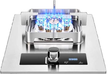 Placa De Gas, 1 Cocina De Gas con Sincronización De 8,5 Kw De Escritorio Y Quemadores Integrados De Doble Uso, Estufa De Gas Fierce Fire De 9 Cavidades NG/GLP, For Acampar En Casa Al Aire Libre(LPG)