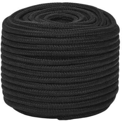 LAPOOH Corda Completamente Nera 12 mm 100 m in Polipropilene,Corde,Fili e Catene,Cavi e funi,Corda Intrecciata,Cima per Ancoraggio e Ormeggio-152513