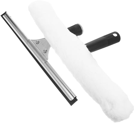 GALPADA Handheld Squeegee for Shower Glass Window Cleaning All Purpose Glass Wiper with Cloth for Stain Removal for Home Hotel School Use Durable Design