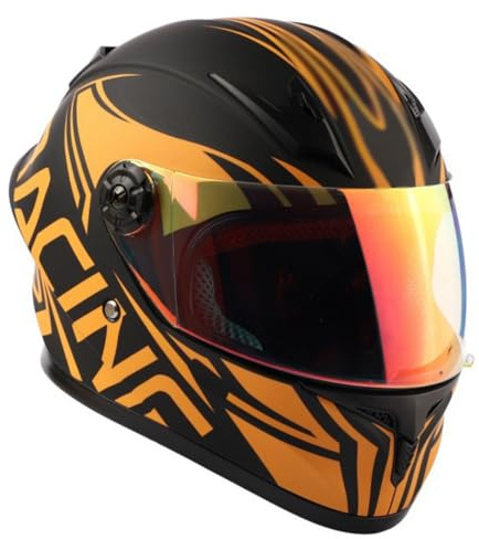 Casco De Motocross Homologado ECE 22.06 para Niños, Casco Integral De Motocicleta con Visera Solar para Niños Y Niñas De 3 A 10 Años, Casco Integral De Motocicleta para Niños E,L/(51~52cm)