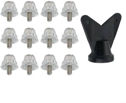 Ersättningsdubbar för fotbollsskor 12-pack robusta aluminiumspikar med skiftnyckel för att förbättra prestandan på fältet (13 mm + 15 mm)