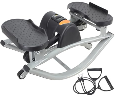Rock Stepper – bärbar vriden rörelse bentränare med halkfri, kompakt fitnessstegare för glutes, mage, kärna, överkropp, träningsutrustning för män och kvinnor, inomhus träningsbalans