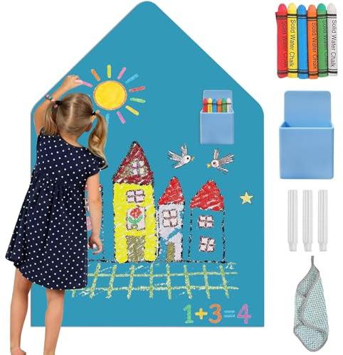 Magnettavla för barnvägg, magnetisk vägg för barn, självhäftande, whiteboard magnettavla 100 x 80 cm, hemform, Montessori magnetfolie, självhäftande, stark (havsblå, 100 x 80 cm)
