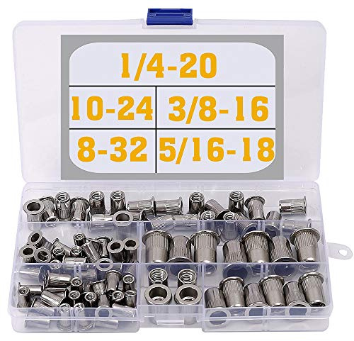 Stainless Steel Rivet Nuts Kit #8-32#10-24 1/4-20 5/16-18 3/8-16 Threaded Insert Nutsert Rivnuts