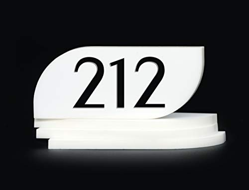 SIGNS - Elegant, Numeri adesivi Personalizzati, a Rilievo - Set 15x Targhette numerate adesive personalizzate (Bianco)