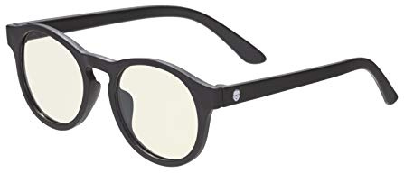 Babiators Occhiali da sole UV a forma di buco della serratura per bambini, pieghevoli, flessibili, durevoli, sicuri per i bambini, Blu Luce Nero, 3-5 anni