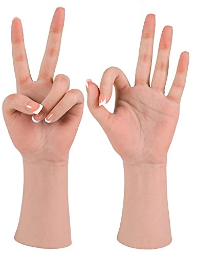 KUMIHO Silikon Hand Schaufensterpuppe Mannequin Künstliche Hand Für Malerei Fotografie Schmuckdisplay Schmuckständer Rechte Hand, Farbe 1
