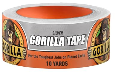 Gorilla Tape, 1.88 in x 10 yd, Silver (Pack of 1) - Duct, Utility, Triple Layer Strength, Indoor & Outdoor, Weather Resistant Shell