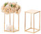 Sziqiqi 40cm Oro Rettangolo Vaso Centrotavola Matrimonio per Tavola - 2 Pezzi Alto Geometrici Grande Vasi Fiori Battesimo in Metallo Centrotavola per Compleanno Anniversario Ricevimento Baby Shower