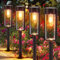 LETMY 4 Pack Garden Lights Solar Powered with Warm White Tungsten Filament Light, Waterproof Auto On/Off Solar Lights Outdoor Garden for Yard Pathway Patio Decorative