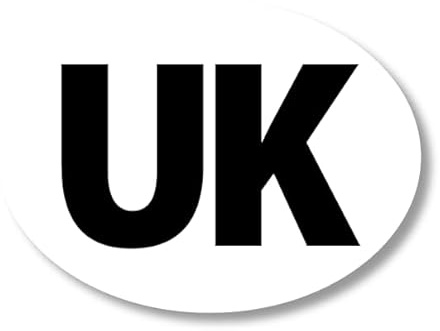 1 Or 2 Pack - Sticker Gold Small Subtle 12cm UK Oval Legal and Compliant Car Sticker for Europe - Self Adhesive Vinyl GB Van Camper Caravan Trailor… (1)