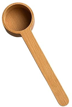 Juego de cucharas dosificadoras de café de madera, cuchara en polvo de nogal oscuro y haya, cuchara medidora de café, cuchara de café para granos molidos, café espresso y té de hierbas (madera de