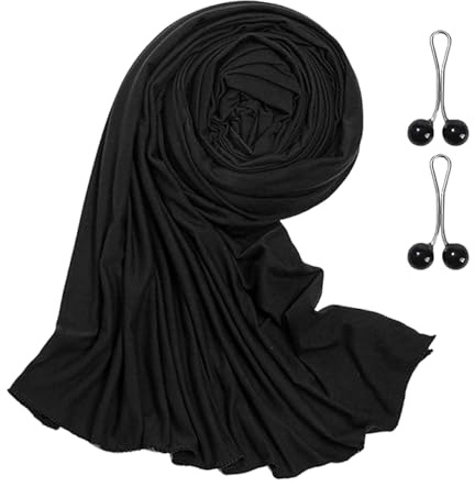foulard Hijab Pour Femme, Clip En Soie 2 Pièces, Foulard De Prière Été