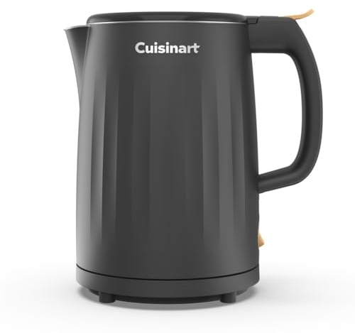 Cuisinart Soho 1-Liter Double Wall Electric Hot Water Kettle, Tea Kettle with Stainless Steel Interior, One Touch Operation to Boil Water for Tea, Hot Cocoa, or Instant Oatmeal, CK-10BK, Black