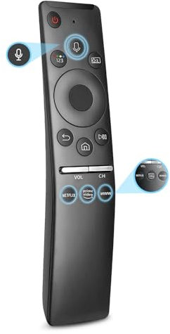 Universelle Vocale Télécommande pour Samsung Smart TV, Remplacement Telecommande pour 2018-2023 Tous Les Samsung Curved Frame QLED LED LCD 8K 4K Téléviseurs avec Vocale Fonction