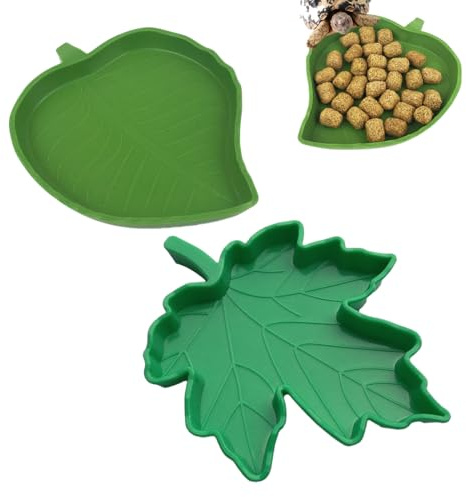 LONZIKP 2 Pezzi Ciotola per Acqua e Cibo per Rettili Ciotola per Rettili Tartaruga Ciotola per Mangime Piatta Ciotola per Acqua per Lucertole, Criceti, Serpenti (2 Dimensioni)