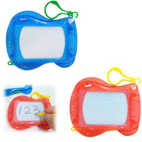 OUDQFCJ 2 Pcs mini pizarras de dibujo magnéticas borrables tamaño de viaje tablero de dibujo de graffiti con bolígrafo para niños regalos de cumpleaños día del niño bolsas de regalo