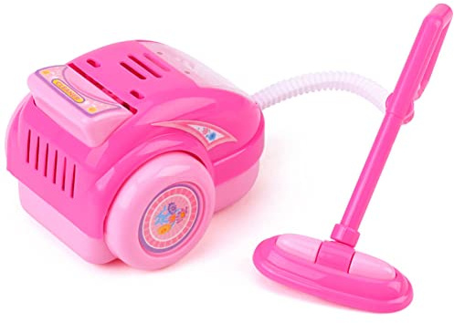 Mini Electrical Vacuum Cleaner Baby Children Kids Home Appliance Toy Gift Dollhouse Furniture Vacuum Cleaner Toy For Kids Above 3 Years Old Made Of Plastic With Rose Red Color Powered By 2 X