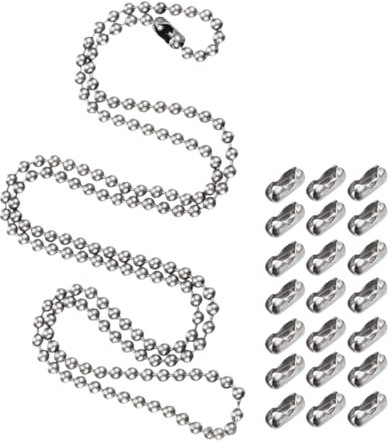 Homoyoyo 1 Juego Cadenas de Esferas Inoxidable para Collares y Etiquetas de Identificación Metros con Conectores para Joyería Diy y Manualidades