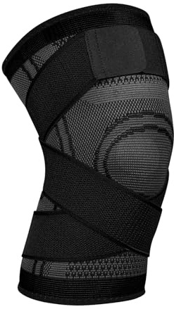 Fefod Rodilleras Menisco y Ligamento, Rodillera de Compresión, Deportiva Ajustable Rodillera para Hombre y Mujer, Rodilleras Transpirable y Antideslizante para Correr, Deportes y Artritis, M