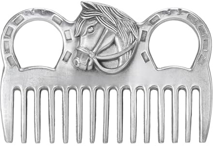 Peine de caballo Herramienta de aseo de cola de melena de metal Aleación de aluminio Diseño ergonómico duradero Perfecto para eliminar nudos en crines y cola de caballo Adecuado (R. China)