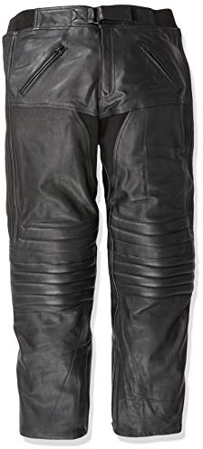 Bikers Gear Australia Premium Pantaloni moto in pelle morbida, LT1004, Nero, EU(482XL),UK(38R)