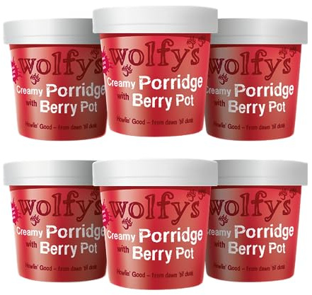 Wolfy's Creamy Porridge with Berry Pot, 6 x 100g