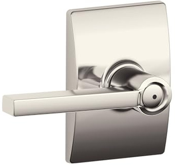 Schlage F40 LAT 618 CEN Latitude Lever with Century Trim Bed and Bath, Polished Nickel