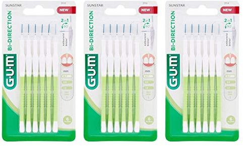 GUM Scovolino Interdentale Bi-Direction Punta Ultra Fine Fine ISO1, 6 Pezzi