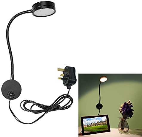 BoYeeBo Flexible Arm 5W LED Bedside Reading Lights, Wall Mounted LED Wall Lamp Working Study Headboard Light with Plug & Switch for Bedroom, Office, Workbench, Studio (Black,6000K)
