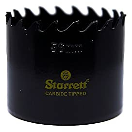 Starrett Tungsten Carbide Tipped Hole Saw - CT056MM Deep Cut Holesaw Cutter - For Wood Suspended Flooring Reinforced Concrete & Fibreglass - 56MM
