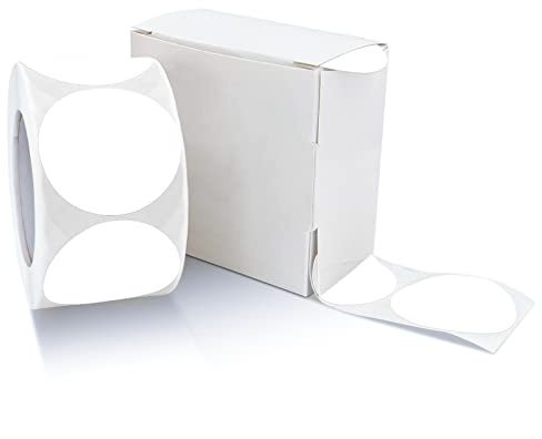 Round Stickers White 25mm Circle Labels with Dispenser Box Color Coding Dot Sticker Waterproof Removable Roll of 500