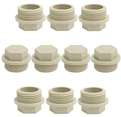 AERZETIX - C66840 - Lot de 10 Bouchons filetage mâle 1 pour tuyau d'eau en PPR/polypropylène/ - plomberie chauffage installation sanitaire système alimentation raccord circuit froide chaude