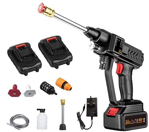 Vislone Cordless Power Washer 60Bar High Power Washer Machine with Rechargeable Battery for Car Fence Floor Cleaning Watering