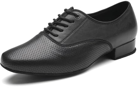 SWDZM Chaussures de Danse Latine Homme Standard Salsa Entrainement Salle de Bal de Jazz Tango Valse,Tacco 2.5cm,Suola in camoscio,41EU