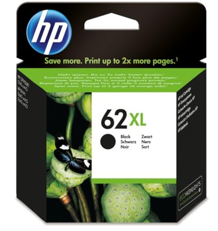 HP 62XL C2P05AE Original-Tintenstrahldrucker, kompatibel mit HP Envy All-in-One-Druckern 5540, 5642, 5644, 5742, 7640, Officejet 5740 und Officejet Serie 200, Schwarz