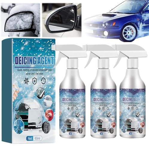 Aerosol descongelador para Parabrisas de automóviles, descongelador en Aerosol para derretir Nieve, para Parabrisas de automóviles, Espejos de Ventanas, cerraduras de Llaves (3PC)