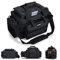 Goture Angeltasche, weiche Seite, wasserabweisend, Umhängetasche, Verstellbarer Angelrutengurt, Angelrucksack Mit gepolsterten Schultergurten, Reflektorstreifen und rutschfestem Boden Schwarz