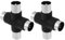 YINETTECH Antennenverteiler, Vier-Wege-TV-Empfänger, 9,5 mm Stecker auf 9,5 mm Buchse, 35 x 39,9 mm, Koaxialkabel, Verteiler, Splitter, Schwarz, 2 Stück