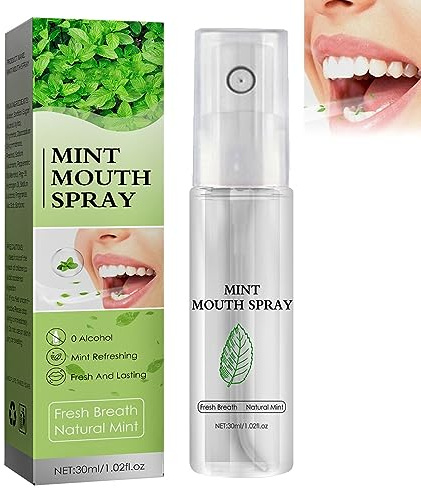 Spray Rinfrescante per l'Alito Fresco Orale,Spray Portatile per Combattere l'Alito Cattivo per Denti Puliti per un Alito Fresco,Deodorante per l'Alitosi,Sapore di Menta,30ml