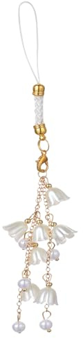 Thinp Cute Phone Charms, Mobile Phone Pendant Decorative Charms Purse Charm Straps for Cellular Telephones Keychain Backpack Wallet Decoration(White Gold)
